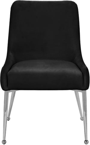 Ace Velvet / Engineered Wood / Metal / Foam Contemporary Black Velvet Dining Chair - 24" W x 21" D x 34.5" H