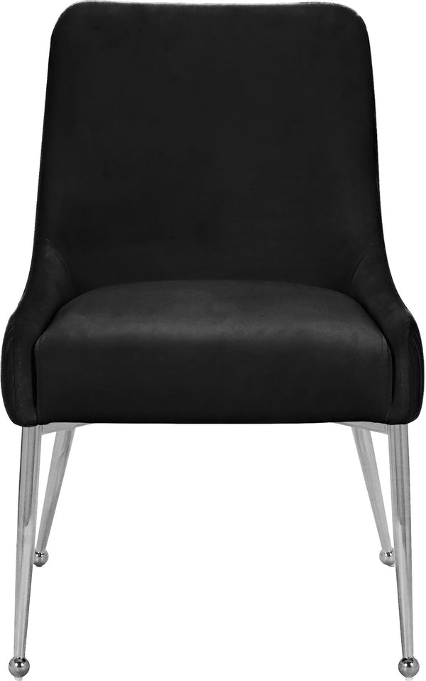 Ace Velvet / Engineered Wood / Metal / Foam Contemporary Black Velvet Dining Chair - 24" W x 21" D x 34.5" H