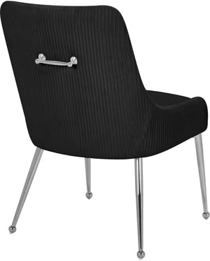 Ace Velvet / Engineered Wood / Metal / Foam Contemporary Black Velvet Dining Chair - 24" W x 21" D x 34.5" H