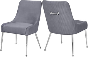 Ace Velvet / Engineered Wood / Metal / Foam Contemporary Grey Velvet Dining Chair - 24" W x 21" D x 34.5" H