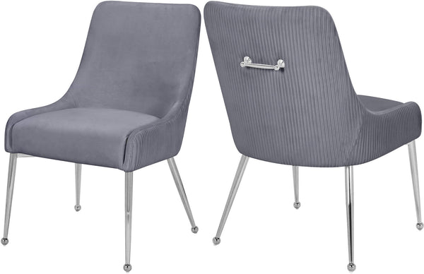 Ace Velvet / Engineered Wood / Metal / Foam Contemporary Grey Velvet Dining Chair - 24" W x 21" D x 34.5" H
