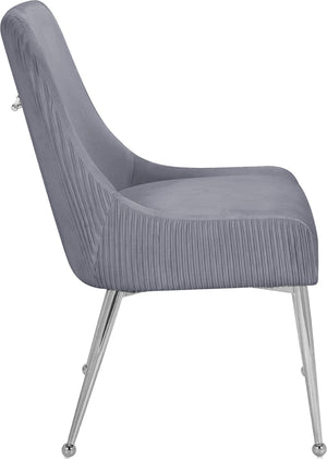 Ace Velvet / Engineered Wood / Metal / Foam Contemporary Grey Velvet Dining Chair - 24" W x 21" D x 34.5" H