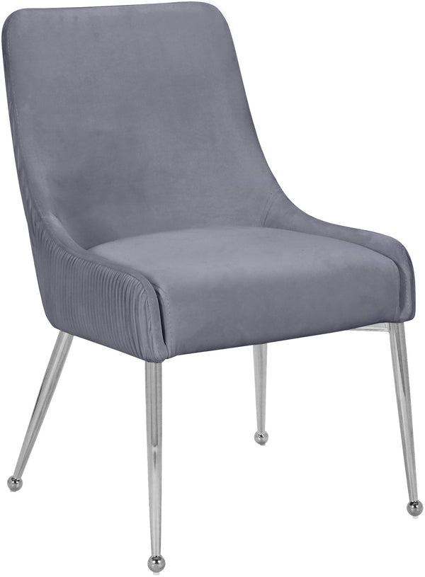Ace Velvet / Engineered Wood / Metal / Foam Contemporary Grey Velvet Dining Chair - 24" W x 21" D x 34.5" H