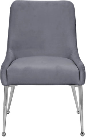 Ace Velvet / Engineered Wood / Metal / Foam Contemporary Grey Velvet Dining Chair - 24" W x 21" D x 34.5" H