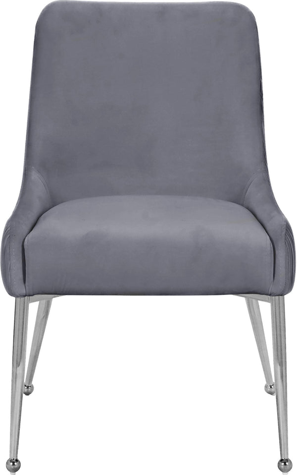 Ace Velvet / Engineered Wood / Metal / Foam Contemporary Grey Velvet Dining Chair - 24" W x 21" D x 34.5" H