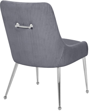 Ace Velvet / Engineered Wood / Metal / Foam Contemporary Grey Velvet Dining Chair - 24" W x 21" D x 34.5" H