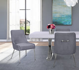 Ace Velvet / Engineered Wood / Metal / Foam Contemporary Grey Velvet Dining Chair - 24" W x 21" D x 34.5" H