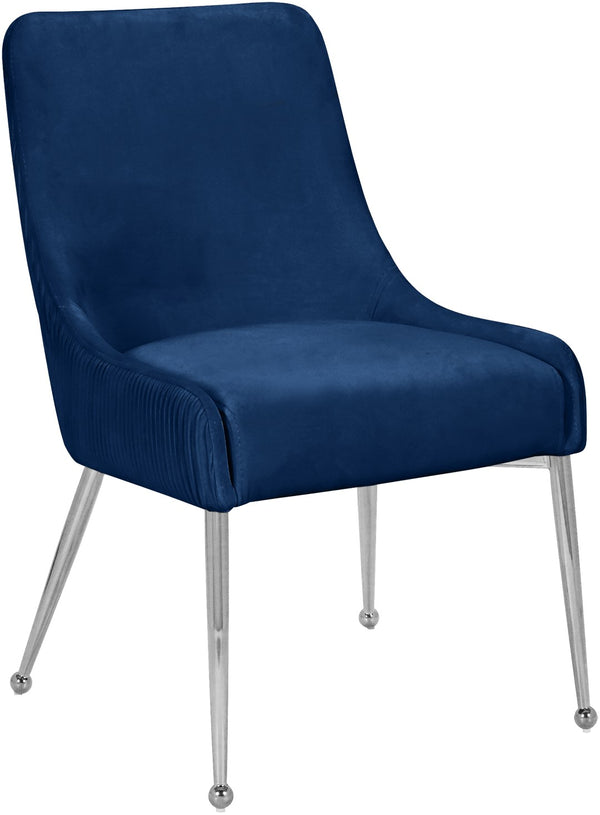 Ace Velvet / Engineered Wood / Metal / Foam Contemporary Navy Velvet Dining Chair - 24" W x 21" D x 34.5" H