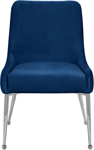 Ace Velvet / Engineered Wood / Metal / Foam Contemporary Navy Velvet Dining Chair - 24" W x 21" D x 34.5" H