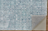 Cecily Luxury Distressed Ornamental Area Rug, Teal Blue/Gray, 7ft-10in x 10ft