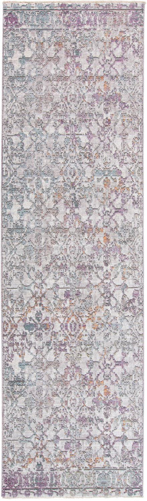 Cecily Luxury Distressed Ornamental Runner Orchid/Marine Blue, 2ft - 3in x 8ft
