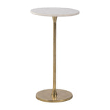 Sagebrook Home Contemporary Metal, 24"h Round Drink Table, Gold/white 17063 Gold Aluminum