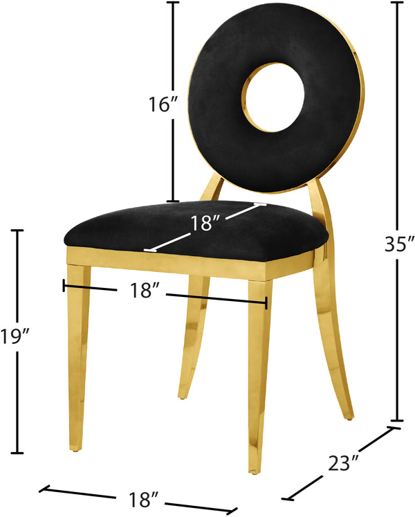 Carousel Velvet / Engineered Wood / Stainless Steel / Foam Contemporary Black Velvet Dining Chair - 18" W x 23.5" D x 35" H