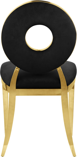 Carousel Velvet / Engineered Wood / Stainless Steel / Foam Contemporary Black Velvet Dining Chair - 18" W x 23.5" D x 35" H