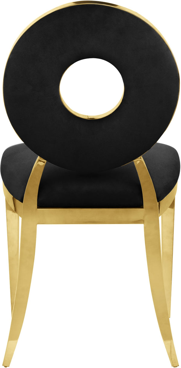 Carousel Velvet / Engineered Wood / Stainless Steel / Foam Contemporary Black Velvet Dining Chair - 18" W x 23.5" D x 35" H