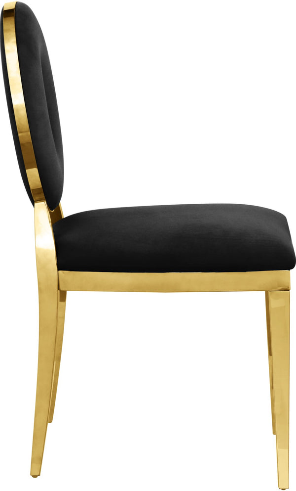 Carousel Velvet / Engineered Wood / Stainless Steel / Foam Contemporary Black Velvet Dining Chair - 18" W x 23.5" D x 35" H