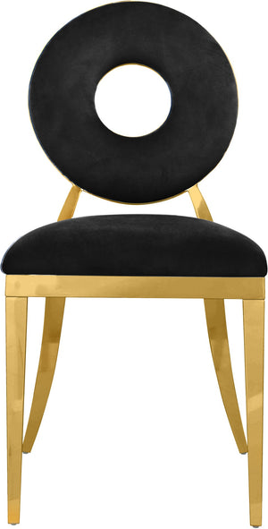 Carousel Velvet / Engineered Wood / Stainless Steel / Foam Contemporary Black Velvet Dining Chair - 18" W x 23.5" D x 35" H