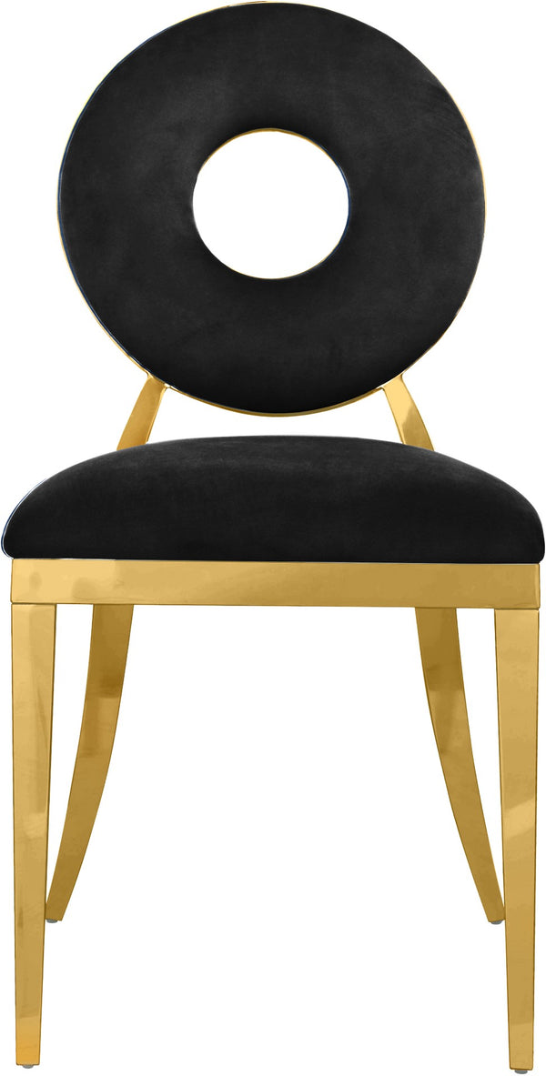 Carousel Velvet / Engineered Wood / Stainless Steel / Foam Contemporary Black Velvet Dining Chair - 18" W x 23.5" D x 35" H