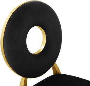 Carousel Velvet / Engineered Wood / Stainless Steel / Foam Contemporary Black Velvet Dining Chair - 18" W x 23.5" D x 35" H