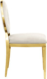 Carousel Velvet / Engineered Wood / Stainless Steel / Foam Contemporary Cream Velvet Dining Chair - 18" W x 23.5" D x 35" H