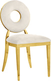 Carousel Velvet / Engineered Wood / Stainless Steel / Foam Contemporary Cream Velvet Dining Chair - 18" W x 23.5" D x 35" H