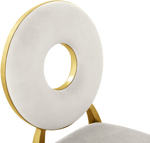 Carousel Velvet / Engineered Wood / Stainless Steel / Foam Contemporary Cream Velvet Dining Chair - 18" W x 23.5" D x 35" H