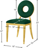 Carousel Velvet / Engineered Wood / Stainless Steel / Foam Contemporary Green Velvet Dining Chair - 18" W x 23.5" D x 35" H