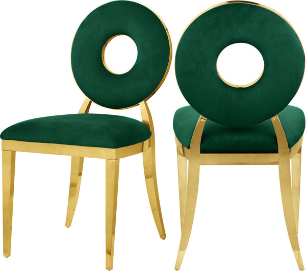 Carousel Velvet / Engineered Wood / Stainless Steel / Foam Contemporary Green Velvet Dining Chair - 18" W x 23.5" D x 35" H