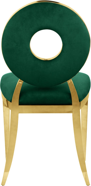 Carousel Velvet / Engineered Wood / Stainless Steel / Foam Contemporary Green Velvet Dining Chair - 18" W x 23.5" D x 35" H