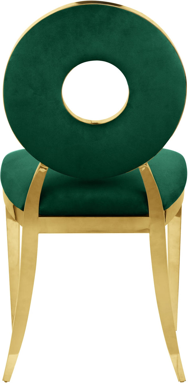 Carousel Velvet / Engineered Wood / Stainless Steel / Foam Contemporary Green Velvet Dining Chair - 18" W x 23.5" D x 35" H