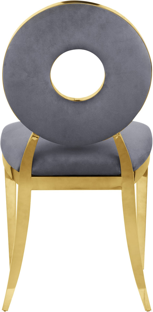 Carousel Velvet / Engineered Wood / Stainless Steel / Foam Contemporary Grey Velvet Dining Chair - 18" W x 23.5" D x 35" H