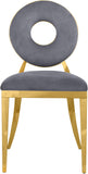 Carousel Velvet / Engineered Wood / Stainless Steel / Foam Contemporary Grey Velvet Dining Chair - 18" W x 23.5" D x 35" H