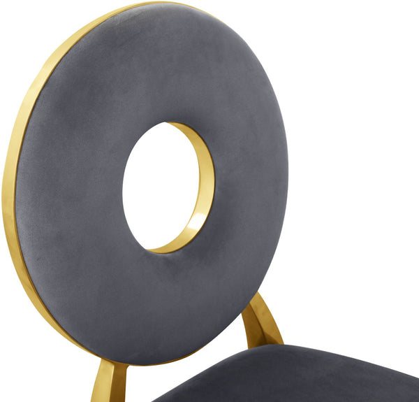 Carousel Velvet / Engineered Wood / Stainless Steel / Foam Contemporary Grey Velvet Dining Chair - 18" W x 23.5" D x 35" H