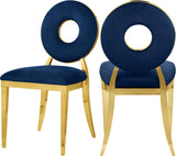 Carousel Velvet / Engineered Wood / Stainless Steel / Foam Contemporary Navy Velvet Dining Chair - 18" W x 23.5" D x 35" H