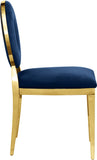 Carousel Velvet / Engineered Wood / Stainless Steel / Foam Contemporary Navy Velvet Dining Chair - 18" W x 23.5" D x 35" H