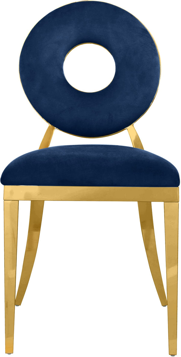 Carousel Velvet / Engineered Wood / Stainless Steel / Foam Contemporary Navy Velvet Dining Chair - 18" W x 23.5" D x 35" H