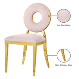Carousel Velvet / Engineered Wood / Stainless Steel / Foam Contemporary Pink Velvet Dining Chair - 18" W x 23.5" D x 35" H