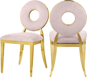 Carousel Velvet / Engineered Wood / Stainless Steel / Foam Contemporary Pink Velvet Dining Chair - 18" W x 23.5" D x 35" H