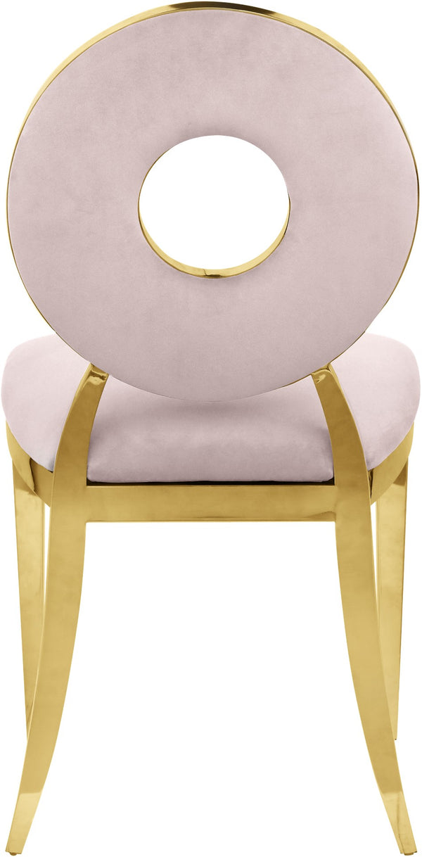 Carousel Velvet / Engineered Wood / Stainless Steel / Foam Contemporary Pink Velvet Dining Chair - 18" W x 23.5" D x 35" H
