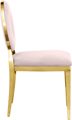 Carousel Velvet / Engineered Wood / Stainless Steel / Foam Contemporary Pink Velvet Dining Chair - 18" W x 23.5" D x 35" H