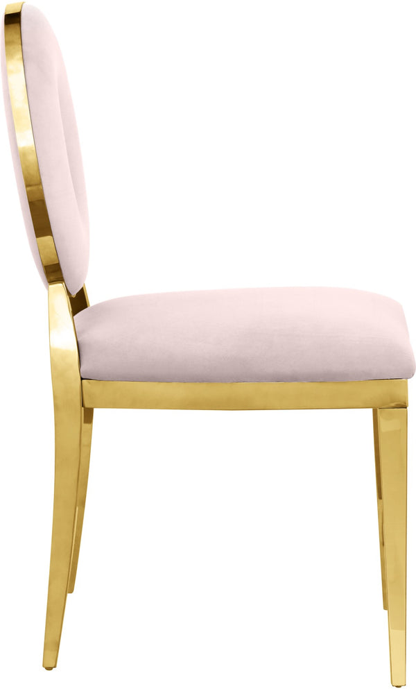Carousel Velvet / Engineered Wood / Stainless Steel / Foam Contemporary Pink Velvet Dining Chair - 18" W x 23.5" D x 35" H