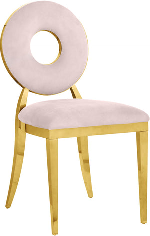 Carousel Velvet / Engineered Wood / Stainless Steel / Foam Contemporary Pink Velvet Dining Chair - 18" W x 23.5" D x 35" H