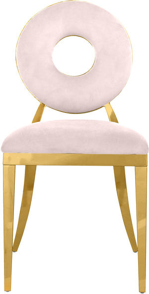 Carousel Velvet / Engineered Wood / Stainless Steel / Foam Contemporary Pink Velvet Dining Chair - 18" W x 23.5" D x 35" H