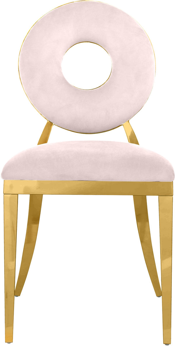 Carousel Velvet / Engineered Wood / Stainless Steel / Foam Contemporary Pink Velvet Dining Chair - 18" W x 23.5" D x 35" H