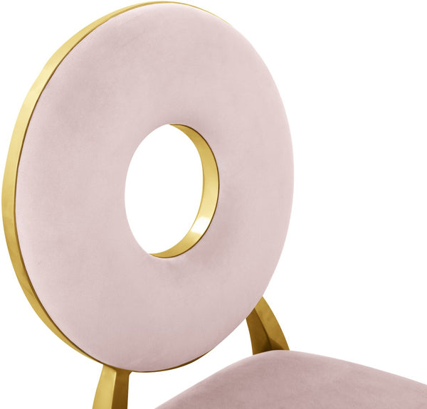 Carousel Velvet / Engineered Wood / Stainless Steel / Foam Contemporary Pink Velvet Dining Chair - 18" W x 23.5" D x 35" H