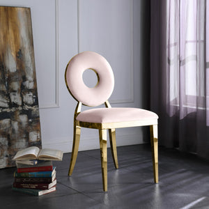 Carousel Velvet / Engineered Wood / Stainless Steel / Foam Contemporary Pink Velvet Dining Chair - 18" W x 23.5" D x 35" H