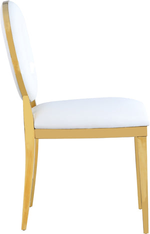 Carousel Faux Leather / Stainless Steel / Foam Contemporary White Faux Leather Dining Chair - 18" W x 23.5" D x 35" H