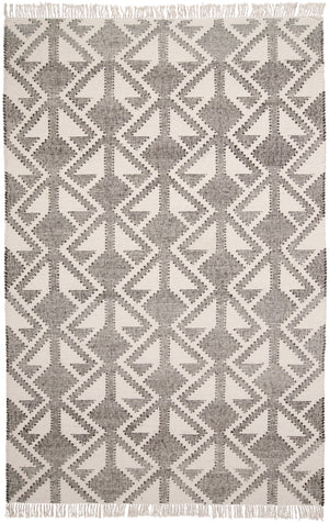 Savona Bohemian Geometric Flatweave Rug, Dark Gray/Ivory, 9ft x 12ft Area Rug