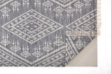 Savona Bohemian Geometric Flatweave Rug, Dusty Blue/Ivory, 9ft x 12ft Area Rug