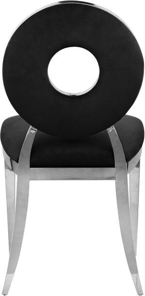 Carousel Velvet / Engineered Wood / Stainless Steel / Foam Contemporary Black Velvet Dining Chair - 18" W x 23.5" D x 35" H